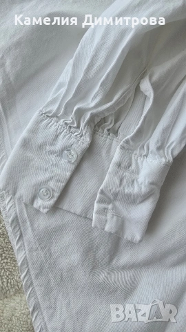 Бяла риза с интересна кройка – тренди модел, снимка 3 - Ризи - 53301106