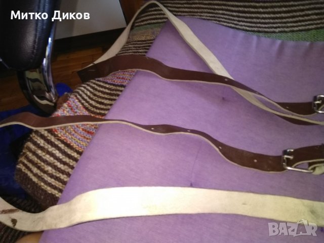 Колани естествена кожа два броя дълги с дръжка за носене на багаж, снимка 4 - Екипировка - 36988281