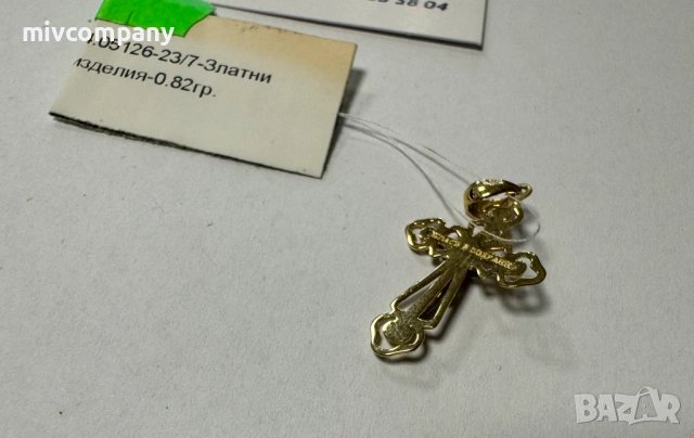 Златна висулка(кръст)0.82гр.Ново!!!, снимка 3 - Колиета, медальони, синджири - 53273024