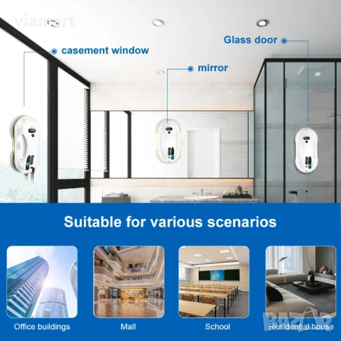 Робот за почистване на прозорци с автоматично пръскане PuRuiKai 309, снимка 9 - Прахосмукачки - 51423021