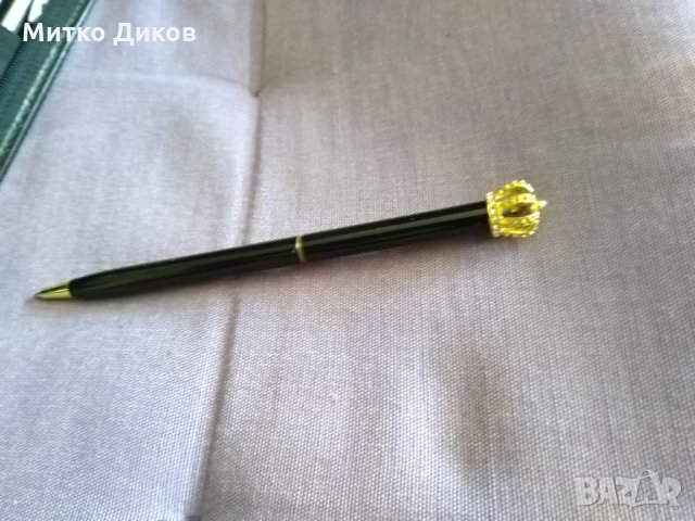 Химикалка ролер метална с коронка с кристали, снимка 4 - Ученически пособия, канцеларски материали - 29589852