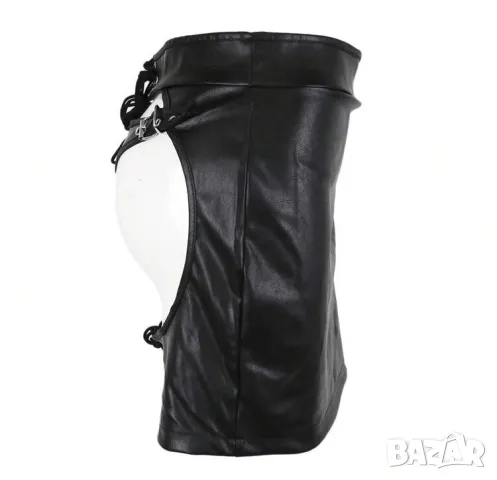 Кожена лачена пола с отвор , снимка 3 - Поли - 47903792