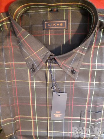 Мъжка риза дълъг ръкав каре нова, снимка 1 - Ризи - 30062056