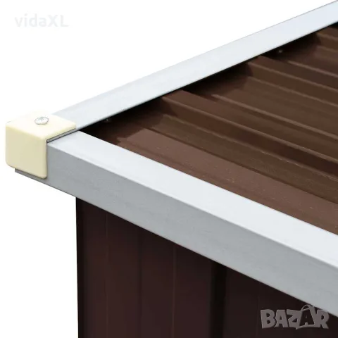 vidaXL Навес за дърва, поцинкована стомана, 330x84x152 см, кафяв, снимка 9 - Дърва за огрев - 56147679