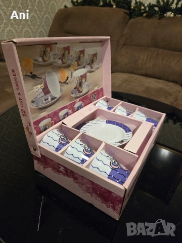 ЯПОНСКИ лилав сервиз с пеперудки за чай/кафе, снимка 2 - Сервизи - 52774718