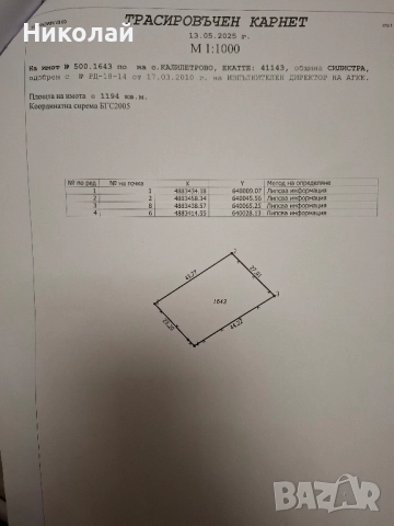 Имот в с. Калипетрово 1194 кв.м.