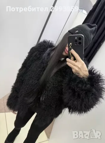 Палто естествен косъм Лама*LAMA*Mongolian Fur/ Croped Mongolian Fur Coat, снимка 18 - Палта, манта - 53634417