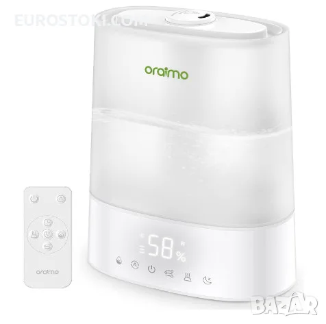 Ултразвуков овлажнител ORAIMO, 6 литра, автоматичен интелигентен овлажнител с хладна и топла мъгла