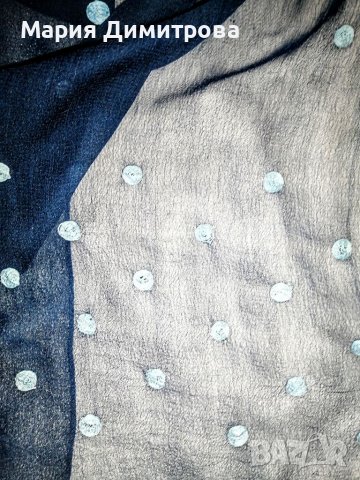 Копринен шал с бродирани цветя, снимка 4 - Шалове - 37339989