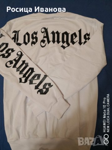 Бял пуловер Los Angels, снимка 2 - Блузи с дълъг ръкав и пуловери - 42924070