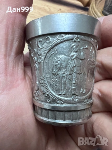 Винтидж комплект от шест калаени чашки, снимка 7 - Антикварни и старинни предмети - 53204660