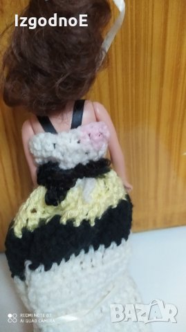 Разкошна плетена рокля за барби 2 + подарък кукла, снимка 3 - Кукли - 34103040