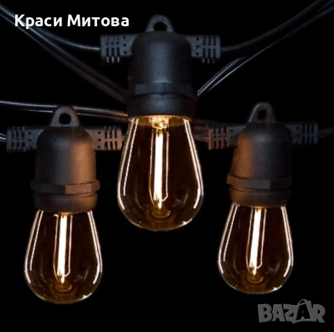 Водоустойчив гирлянд за външно осветление с 10 броя LED крушки, снимка 2 - Други стоки за дома - 52375078