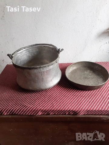 Медна, бакърена тава и котлел, менче