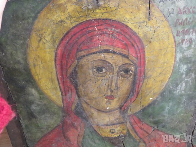 Стара  православна икона Света Богородица, Дева Мария с посвещение  за здраве и благополучие., снимка 5 - Икони - 31085850