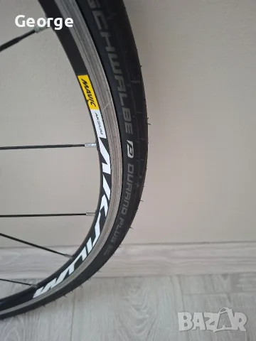 Предна шосейна капла Mavic Aksium, оборудвана с външна гума Schwalbe Durano Plus., снимка 9 - Части за велосипеди - 55787022