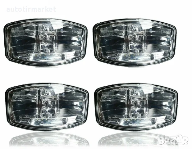 4 бр. Лед LED Правоъгълен Халоген за Тир, Камион – M710621