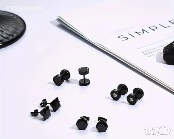 Мъжки обеци от медицинска стомана , снимка 3 - Обеци - 51559734