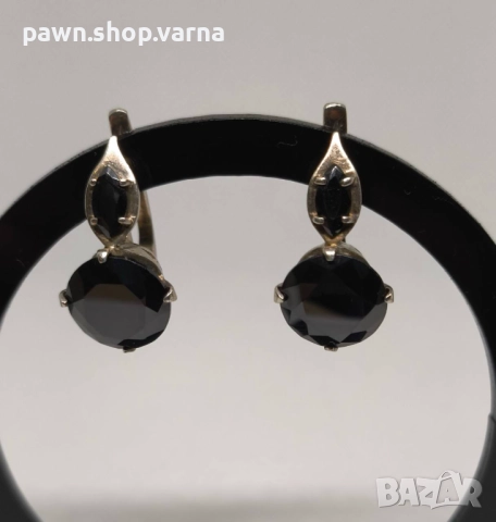 Сребърни обеци с инкрустации – проба 925 | 10,01 гр. - Нови!, снимка 2 - Обеци - 50517192