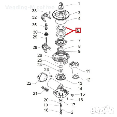 Керамичен нож за мелачка Saeco/Philips к-кт, снимка 2 - Кафемашини - 42835793