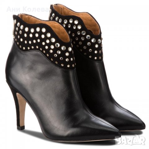 Естеств. черни Caprice, на ток с камъни 37, 38, 39 н-р, снимка 2 - Дамски боти - 35077474