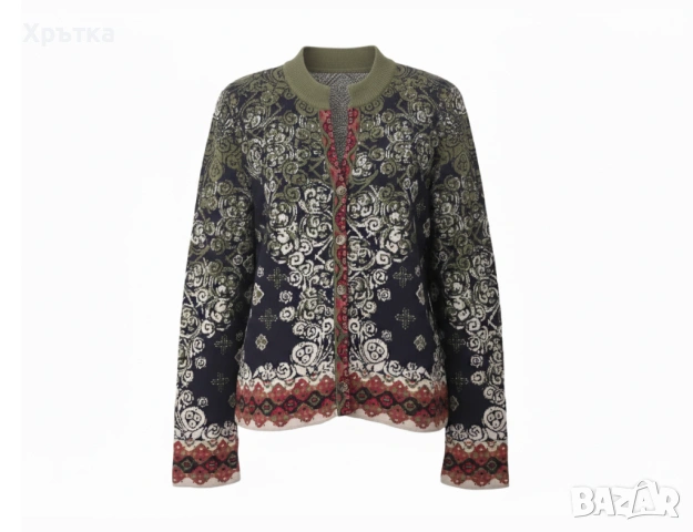 Ivko Jacquard Cardigan - Оригинална дамска жилетка размер 38 / M, снимка 2 - Жилетки - 53086471