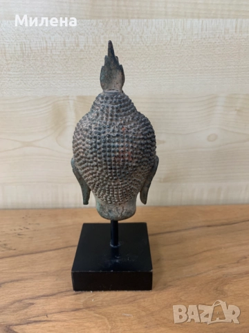 Статуетка на главата на Буда, монтирана на стойка, снимка 3 - Статуетки - 52468060