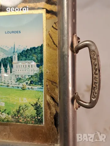 ретро френски поднос с метален обков  23/1, снимка 4 - Антикварни и старинни предмети - 49327988