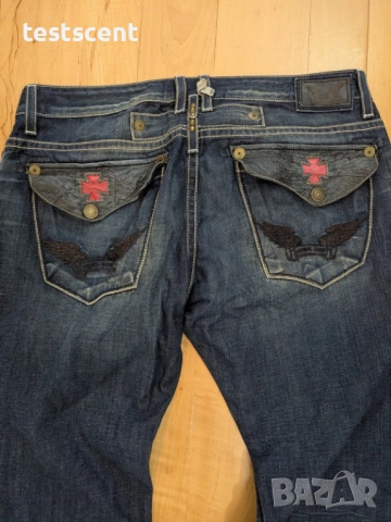 $229 Мъжки дънки Robin's Jean Mens Blue Denim Sz 38 W L 34" Red Cross Croco Made In USA , снимка 2 - Дънки - 53980755