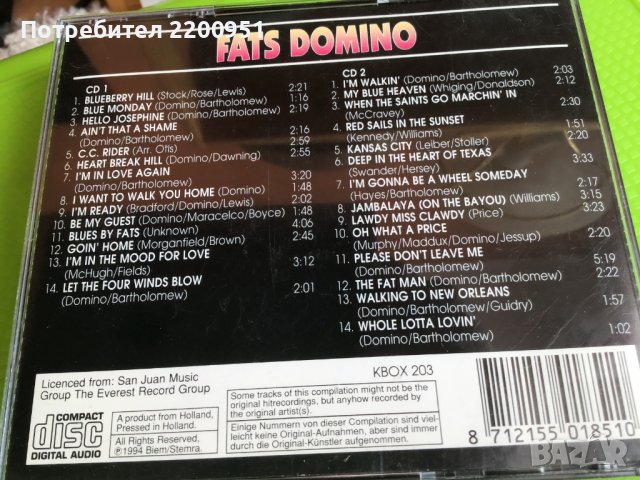 FATS DOMINO, снимка 9 - CD дискове - 39594142