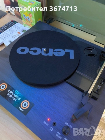 Грамофон Lenco - LS-10BK, ръчен, черен с гаранция, снимка 3 - Грамофони - 54038110