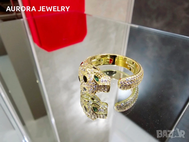 CARTIER Panthere de Cartier Gold Black Paved Diamonds Дамски Пръстен