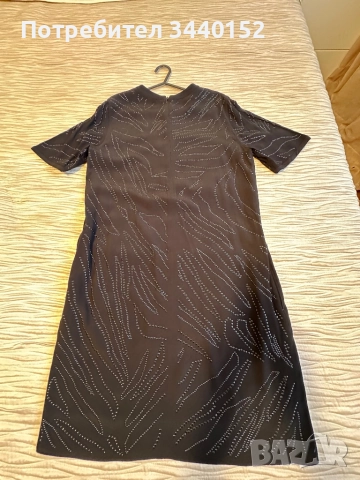 Рокля с черни камъни, BOSS, снимка 6 - Рокли - 51633387