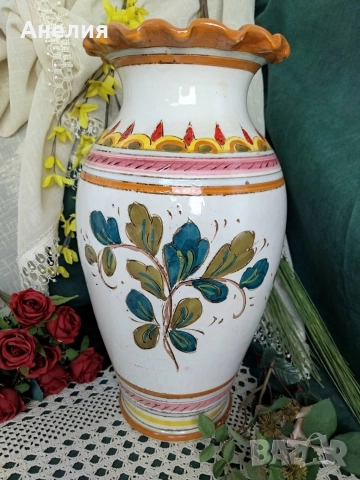 Ваза от Италия ръчно рисувана , снимка 5 - Вази - 52642734