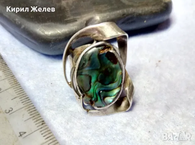 XEIPOS Бутиков АР НУВО СЕДЕФЕН СРЕБЪРЕН ПРЪСТЕН СРЕБРО 925 с КРАЛСКИ СЕДЕФ ЮВЕЛИРНА ИЗРАБОТКА 49106, снимка 9 - Пръстени - 49427751