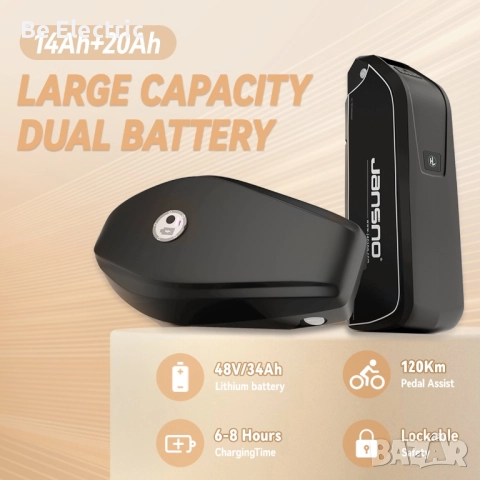 НОВО!!! Електрически Велосипед Janso X70 750W 48V/14AH+20 AH , снимка 7 - Велосипеди - 52834173