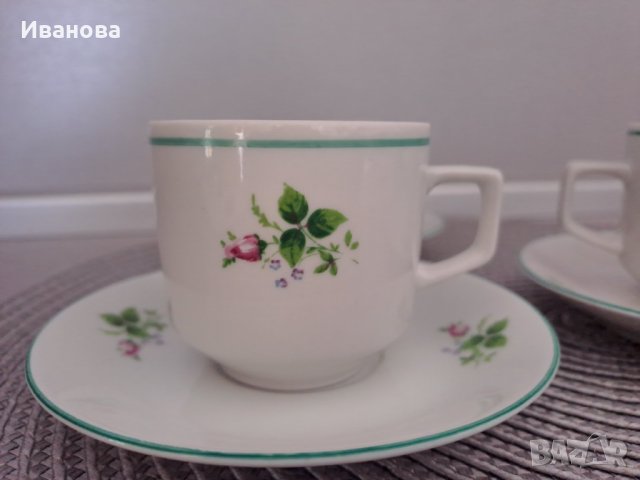 Сет за кафе с розички на "Китка" Нови пазар Български порцелан, снимка 5 - Антикварни и старинни предмети - 40252666