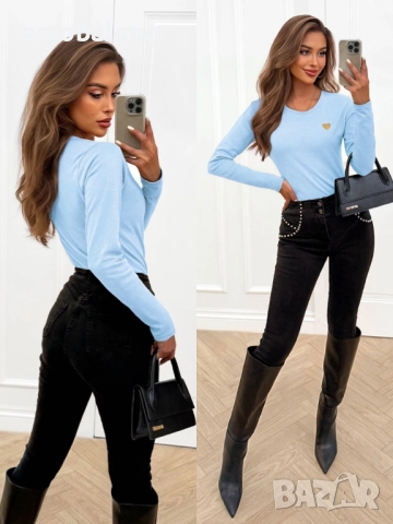 Дамска тениска с дълги ръкави и декоративен принт Burnice, 4цвята , снимка 11 - Тениски - 51791775