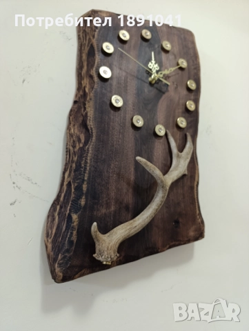 Подарък за ловец.Часовник от дърво. Ловен часовник.Стенен часовник , снимка 2 - Стенни часовници - 52796918