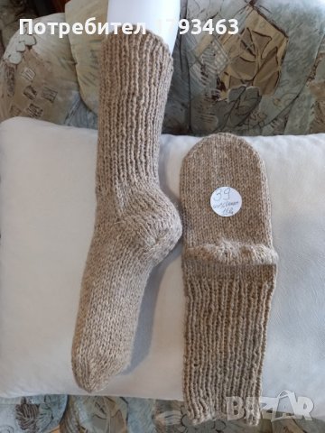 Ръчно плетени мъжки чорапи от вълна, размер 39, снимка 1 - Мъжки чорапи - 39797291