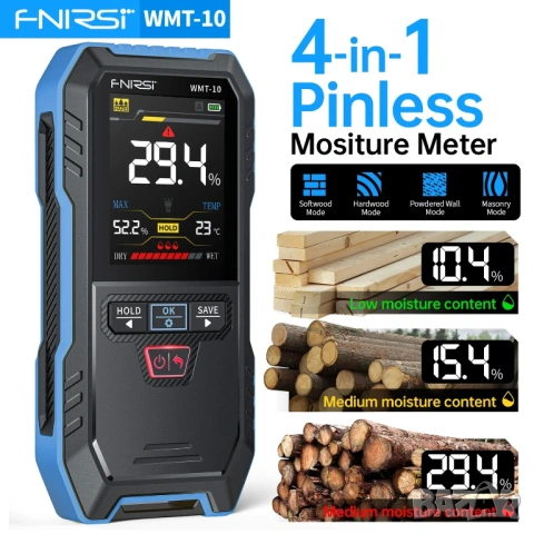 FNIRSI WMT-10 влагомер за дърво и стени (безконтактен, индуктивен), снимка 2 - Други инструменти - 54003908