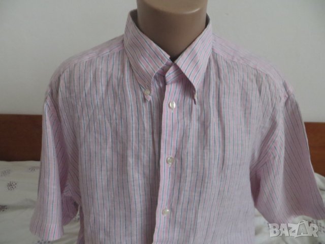 Мъжка риза с къс ръкав от лен Eton® , снимка 2 - Ризи - 25435379