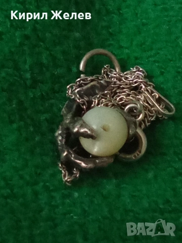 ФИГУРАЛЕН ГОТИК АРТ СРЕБЪРЕН ПЕНДАНТ с НЕЖНА СРЕБЪРНА ВЕРИЖКА МАРКОВО СРЕБРО 925 и ЛУНЕН КАМЪК 40232, снимка 11 - Колиета, медальони, синджири - 50489391