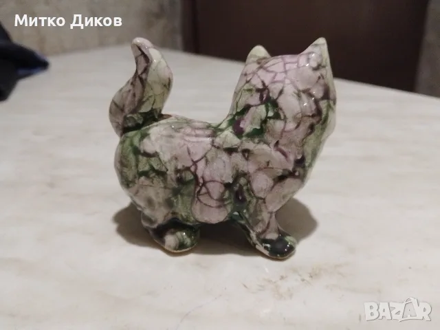 Коте бежово касичка ново порцелан 17х12х11см и зелено порцелан 85х45х60 мм, снимка 8 - Декорация за дома - 50169618