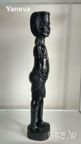 Африканска фигурка, абанос от Кения. Жена с трофей след лов. , снимка 4 - Статуетки - 42080848