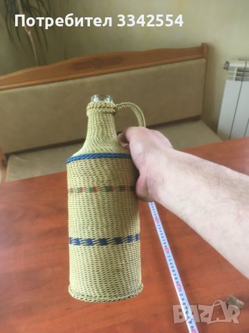 ШИШЕ БУТИЛКА ДАМАДЖАНА СЪС СОЦ. ОПЛЕТКА, снимка 2 - Други ценни предмети - 36668445