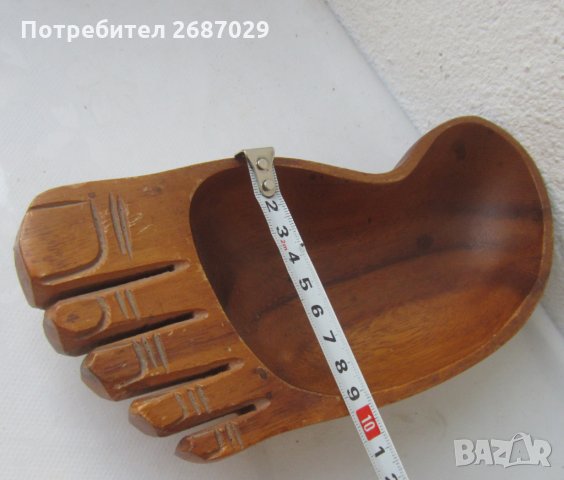 дървен съд  крак - стъпало, дърворезба, поднос, чиния, снимка 6 - Други - 30304791