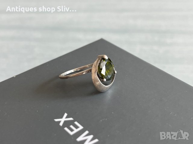 Красив сребърен пръстен с камък. №2977, снимка 5 - Пръстени - 38549195