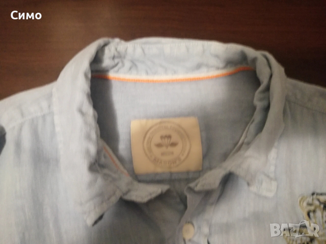 МASON'S - Ленена Мъжка Риза Къс Ръкав, снимка 8 - Ризи - 53201937