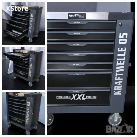 Професионална количка с инструменти Kraftwelle 05 - 7 чекмеджета и над 250 инструмента, снимка 11 - Куфари с инструменти - 51928673
